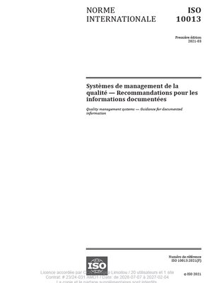 cover image of Norme internationale ISO 10013